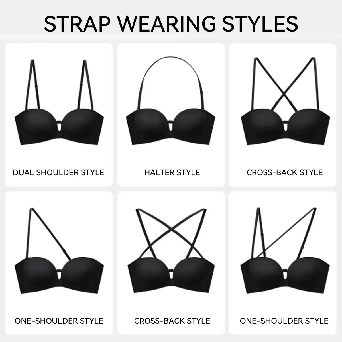 Strapless Front Closure Bra Wireless Push Up Padded Non Slip Tube Jelly Bra - Image 6