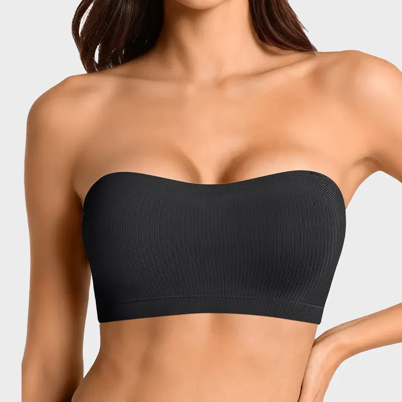Non-Slip Bandeau Seamless Wireless Strapless Bra - Image 11