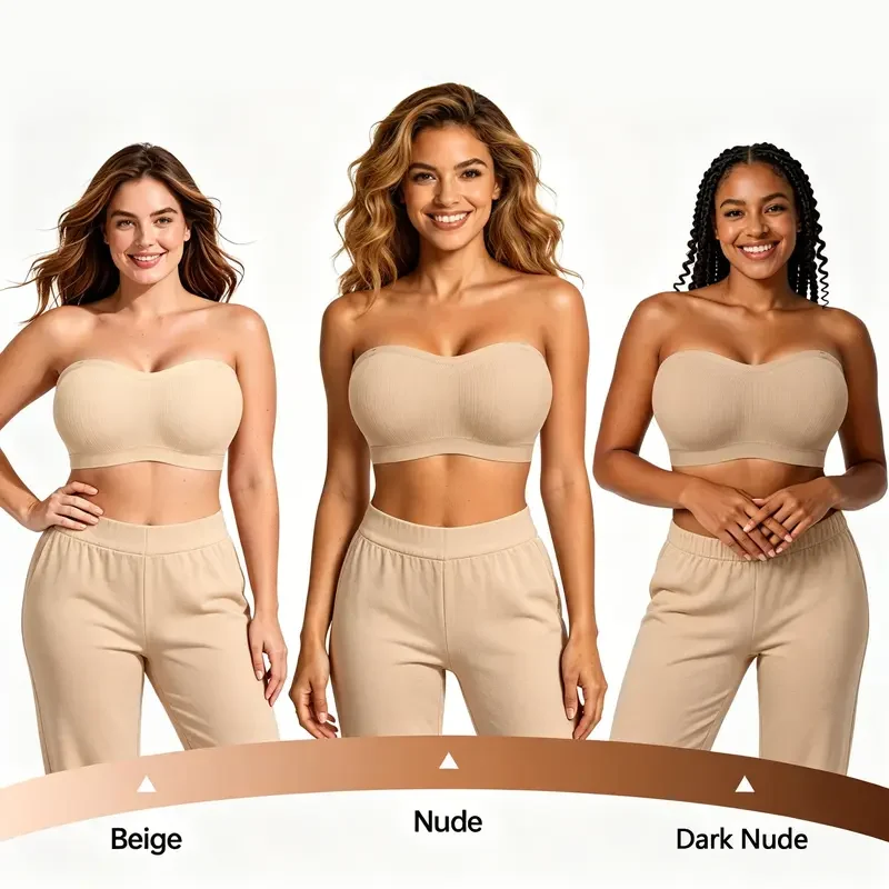 Non-Slip Bandeau Seamless Wireless Strapless Bra - Image 8