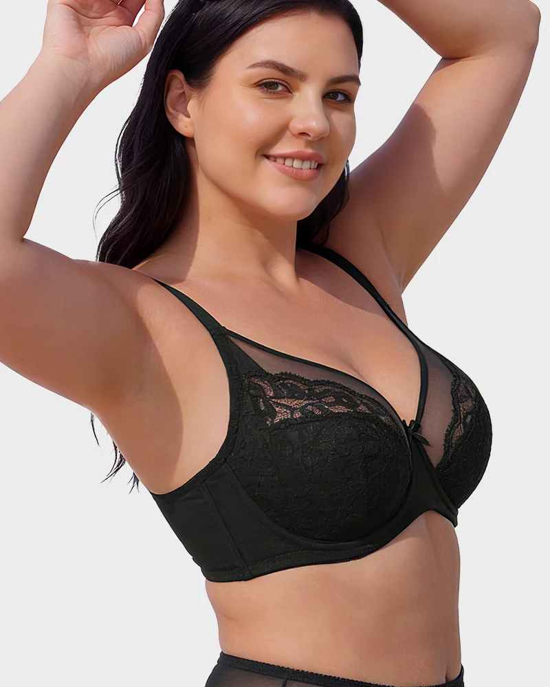 Floral Lace Minimizer Comfort Bra - Image 2