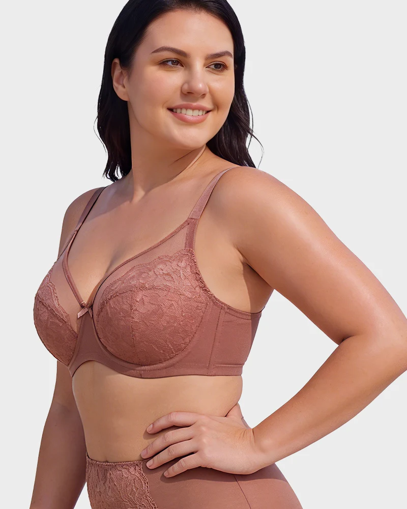 Floral Lace Minimizer Comfort Bra - Image 7