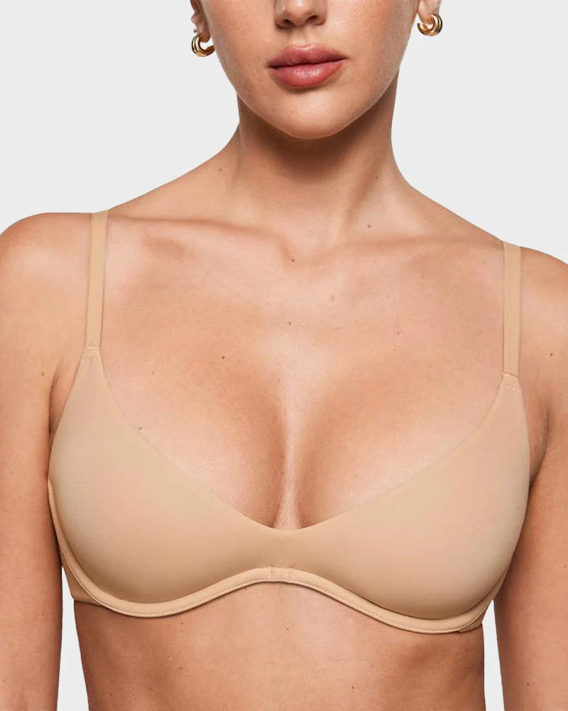 Unlined Plunge Balconette Bra with Underwire - Image 3