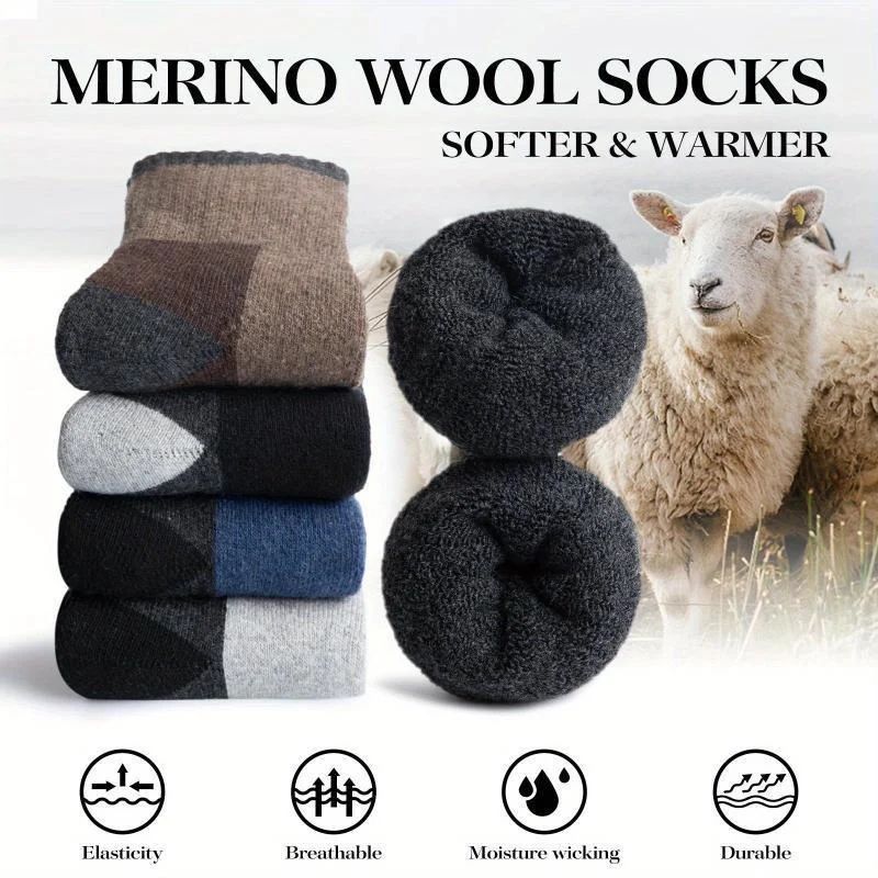 Warm Breathable Merino Wool Hiking Socks - Image 2