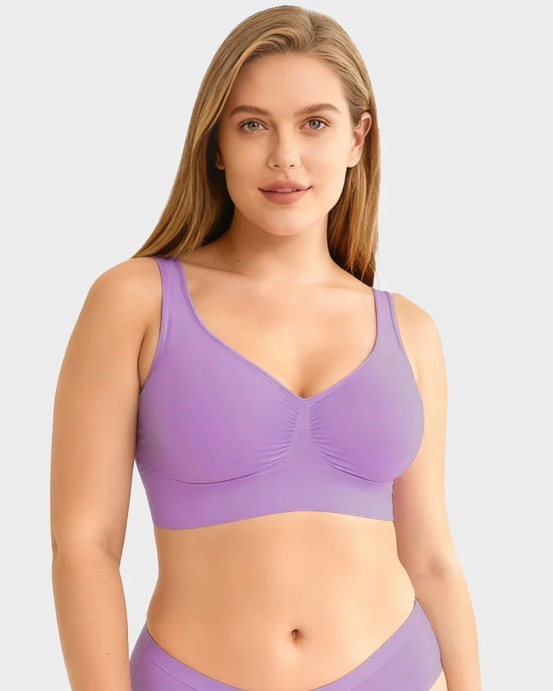 Wide Shoulder Strap Wireless T-Shirt Bra - Image 14