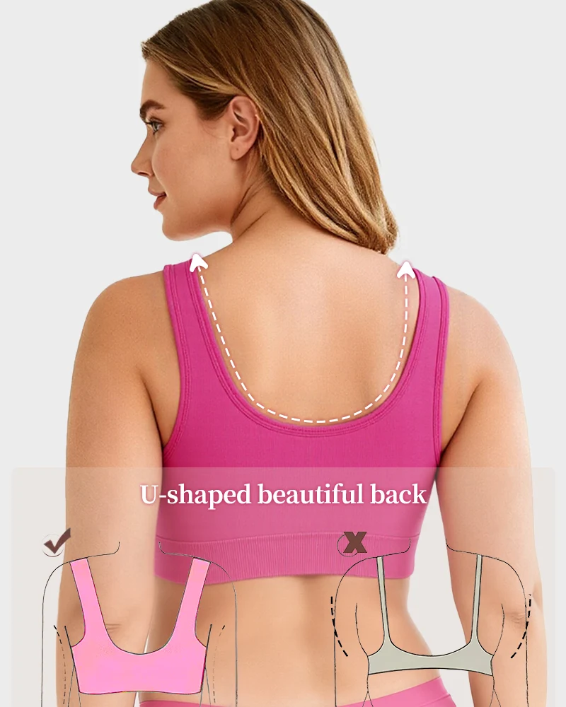 Wide Shoulder Strap Wireless T-Shirt Bra - Image 4