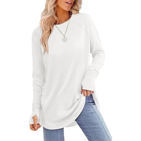 Women's Thumbhole Round Neck Long Sleeve - Image 3