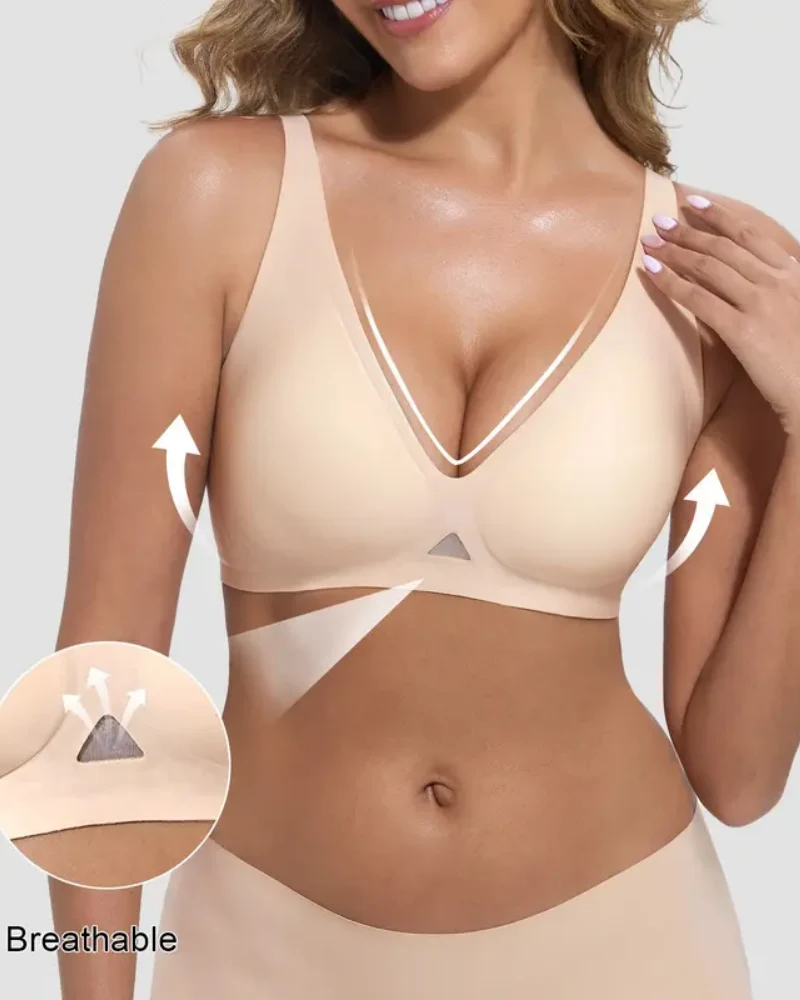 Wireless Jelly Deep-V Push-Up Bra - Image 2