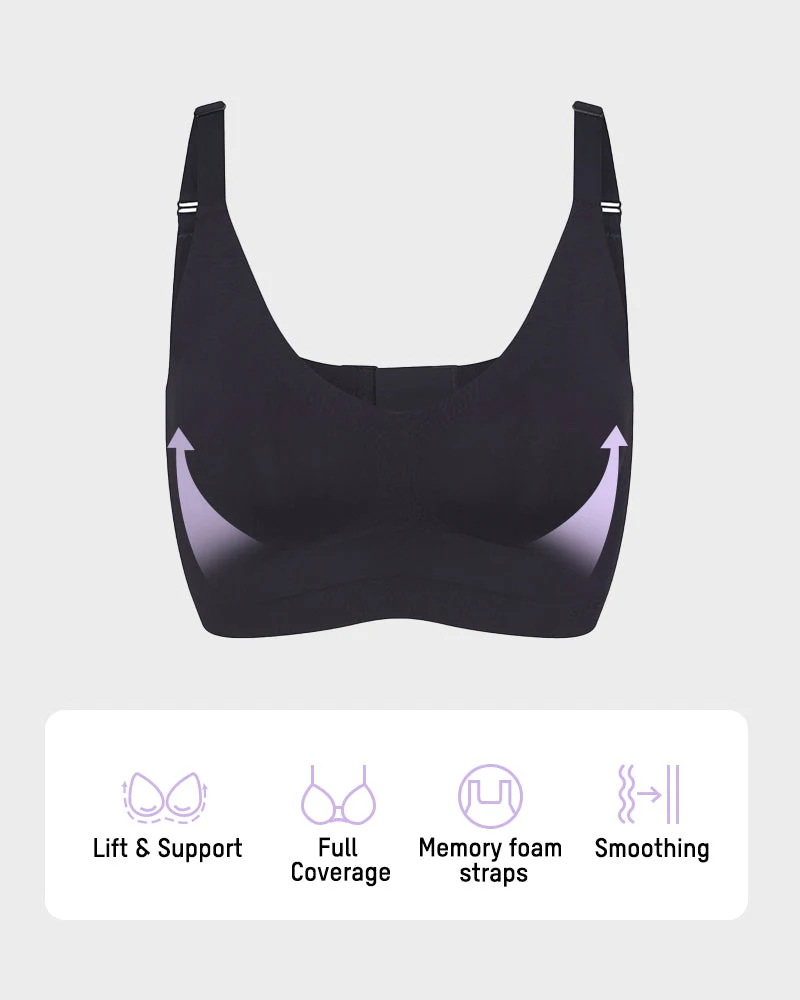 Wireless V-Neck Back & Side Smoothing Bra - Image 10