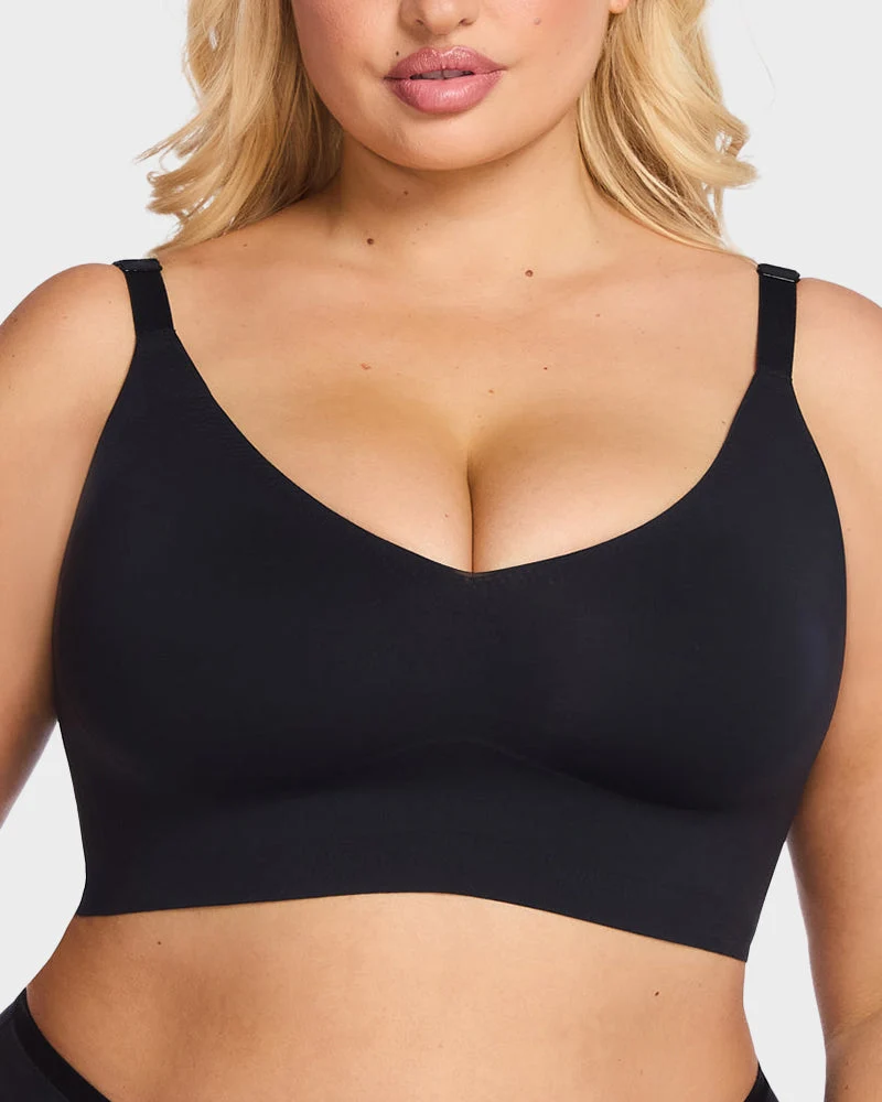 Wireless V-Neck Back & Side Smoothing Bra - Image 4