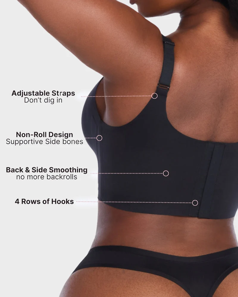 Wireless V-Neck Back & Side Smoothing Bra - Image 9