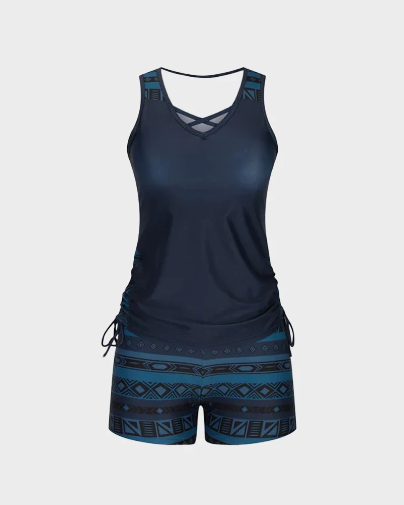 ⏰LAST DAY 50% OFF - Miraclesuit Women's Tummy Control Tankini Set with Built-In Bra – Flattering Boho Swimwear with Shorts - Image 10