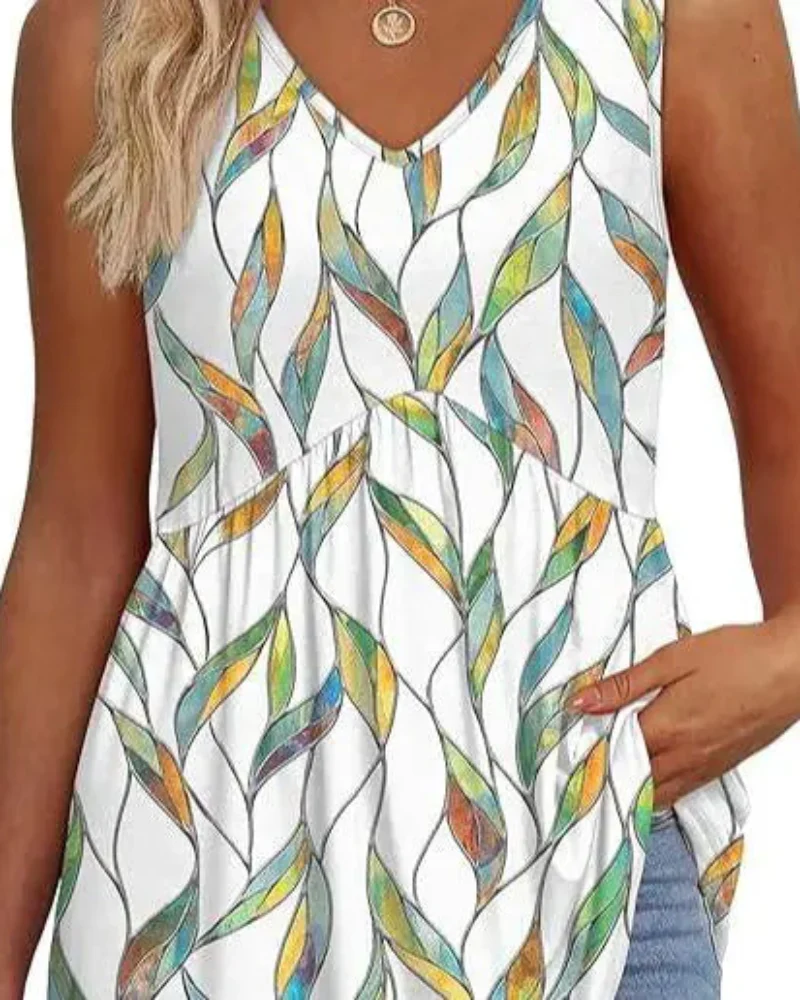 Women’s Peplum Tank Tops Sleeveless V-Neck Stretchy Summer Babydoll Tops - Image 19