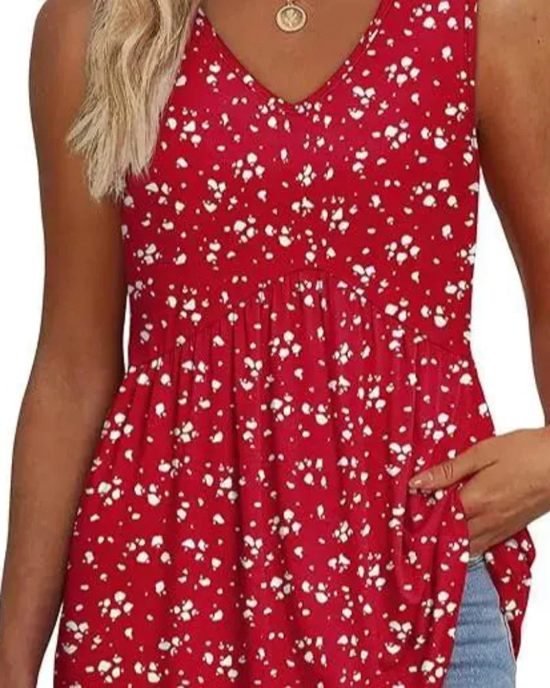 Women’s Peplum Tank Tops Sleeveless V-Neck Stretchy Summer Babydoll Tops - Image 23