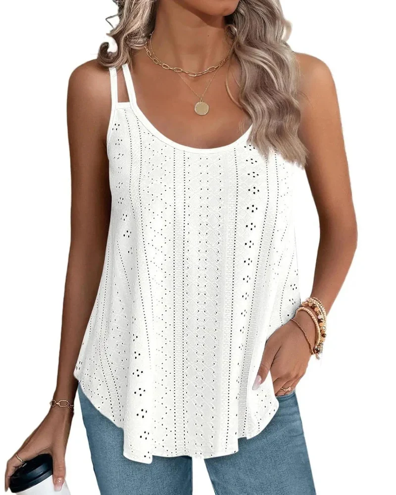 Women’s Peplum Tank Tops Sleeveless V-Neck Stretchy Summer Babydoll Tops - Image 25