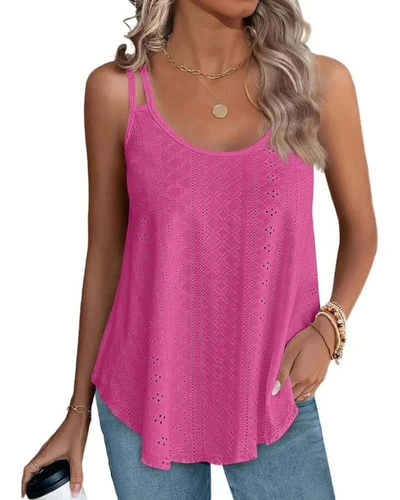Women’s Peplum Tank Tops Sleeveless V-Neck Stretchy Summer Babydoll Tops - Image 28