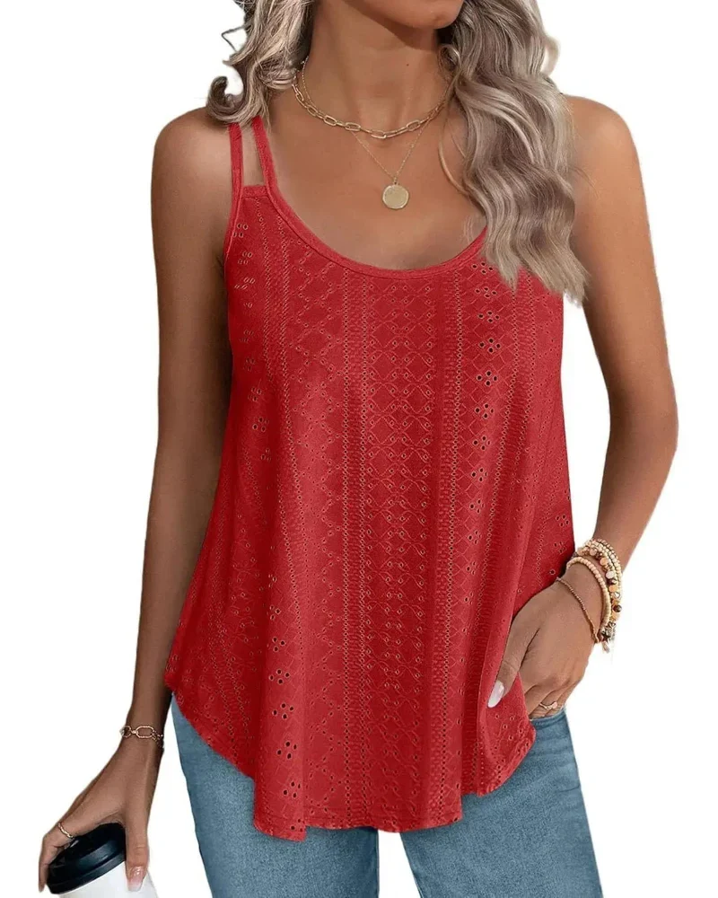 Women’s Peplum Tank Tops Sleeveless V-Neck Stretchy Summer Babydoll Tops - Image 31