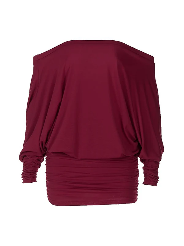 Women's Solid Off The Shoulder Sheer Ruched Dress - Image 10
