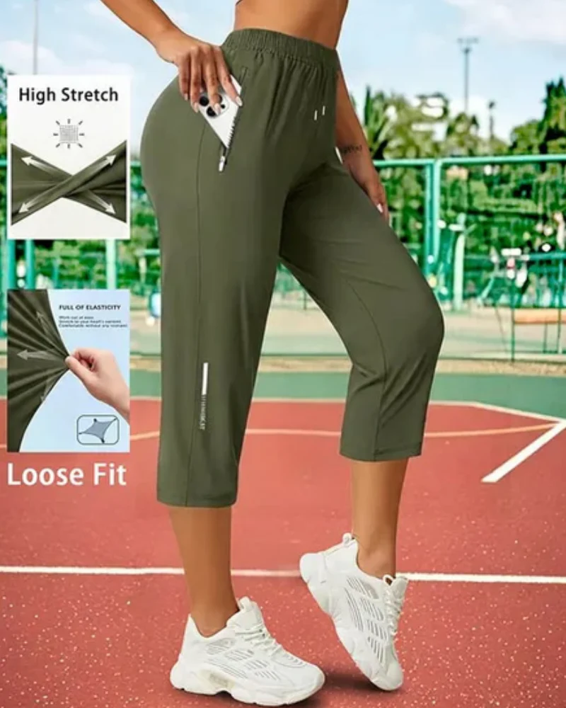 Women’s summer Stretch Capris – Loose, Breathable, Pocketed - Image 5
