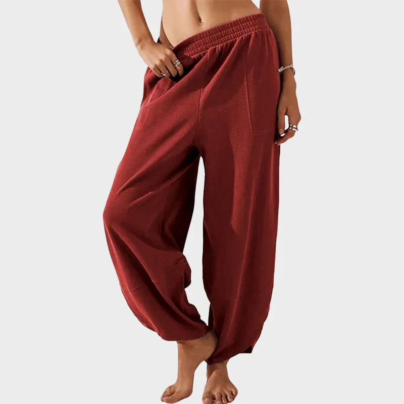 Womens Baggy Wide Leg Pants Casual Elastic Waisted Palazzo Harem Pants with Pockets - Image 11