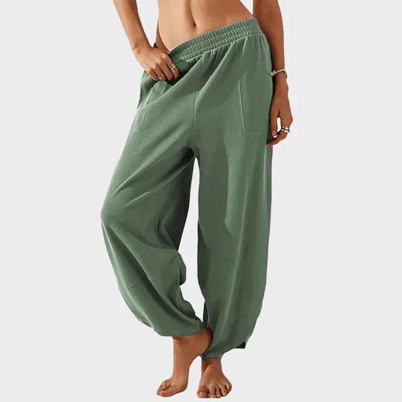 Womens Baggy Wide Leg Pants Casual Elastic Waisted Palazzo Harem Pants with Pockets - Image 14