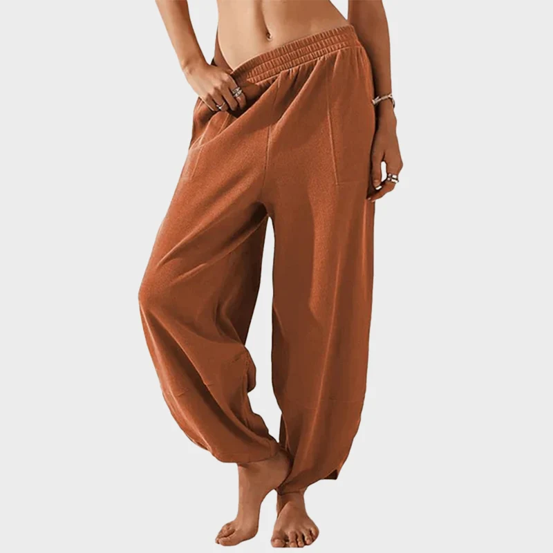 Womens Baggy Wide Leg Pants Casual Elastic Waisted Palazzo Harem Pants with Pockets - Image 15