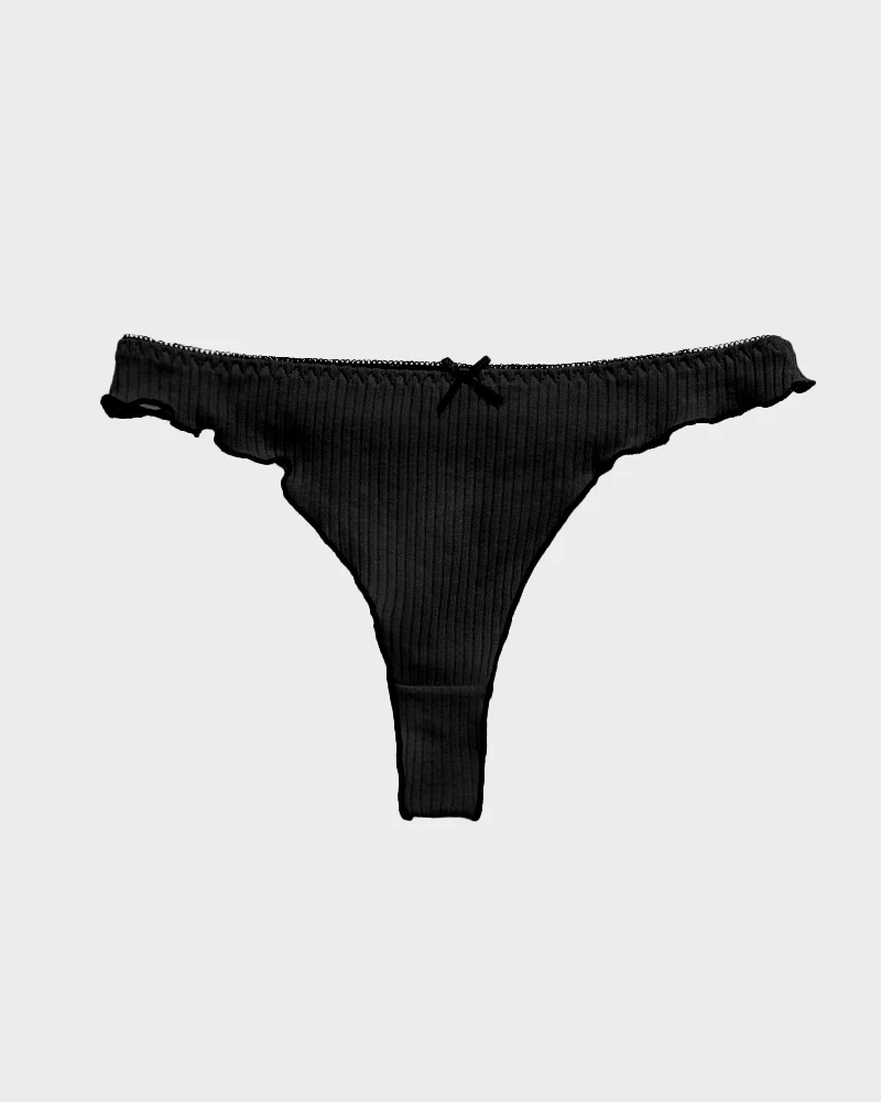 Women's Bow Low Waist Thong Pack Ultra Soft Cotton(9 pack) - Image 13