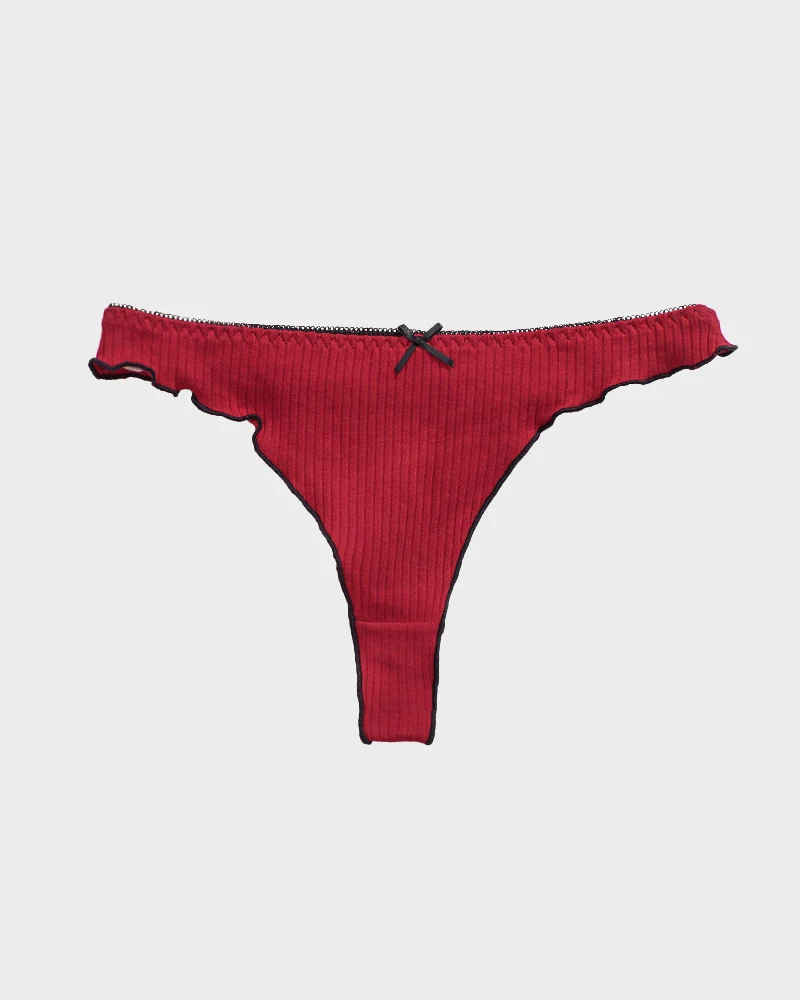 Women's Bow Low Waist Thong Pack Ultra Soft Cotton(9 pack) - Image 14