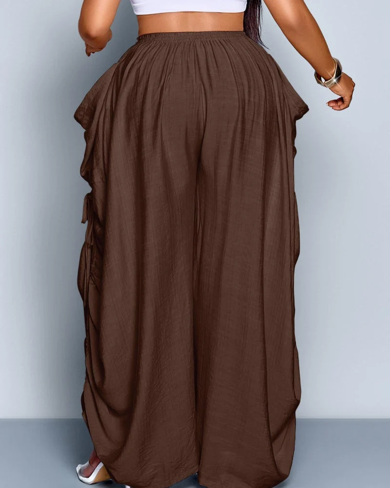 Women's Casual Loose-Fit Wide Leg Pants, All-Season Woven Fabric, Daily Commute - Image 8