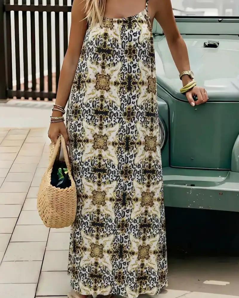 Women's Leopard Print Backless Cami Dress - Image 17