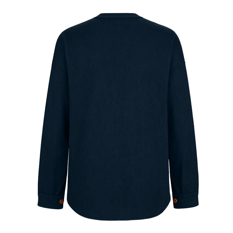 Women's Loose Fit Batwing Sleeve Waffle Knit Button Down Shirt Shacket Tops - Image 15