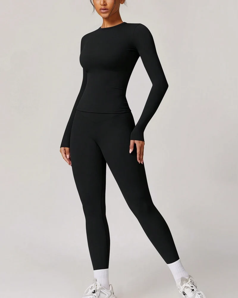Women's Patchwork Two Piece Yoga Set High Stretch Activewear - Image 13