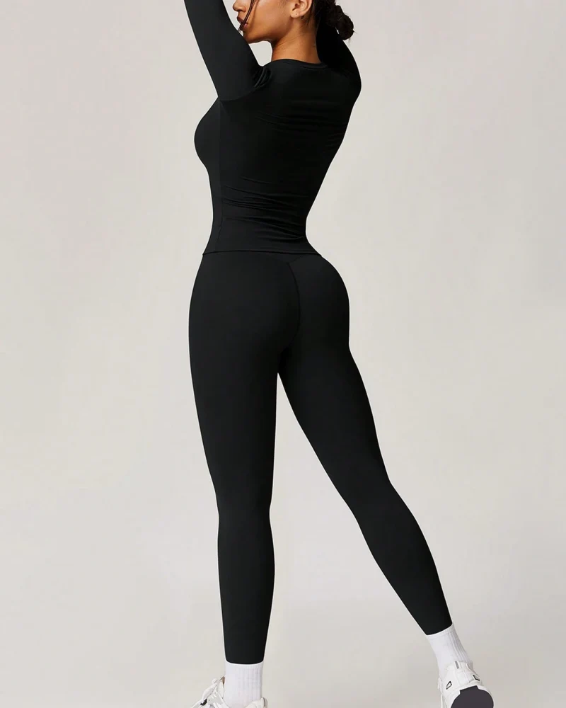 Women's Patchwork Two Piece Yoga Set High Stretch Activewear - Image 15