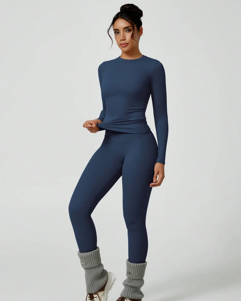 Women's Patchwork Two Piece Yoga Set High Stretch Activewear - Image 17