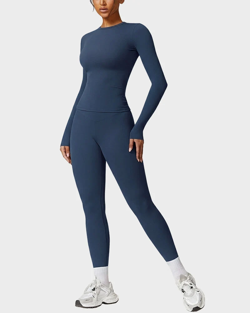 Women's Patchwork Two Piece Yoga Set High Stretch Activewear - Image 19