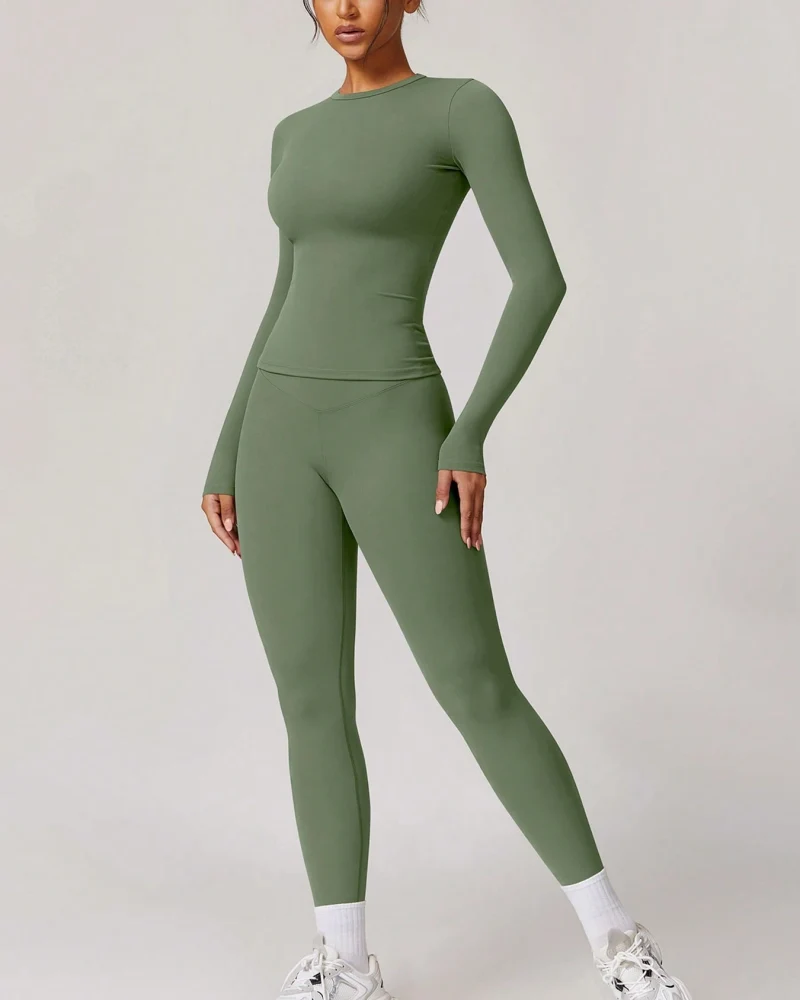 Women's Patchwork Two Piece Yoga Set High Stretch Activewear - Image 25