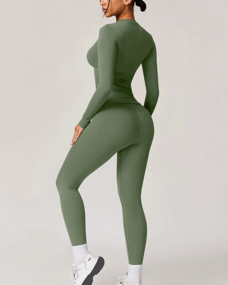 Women's Patchwork Two Piece Yoga Set High Stretch Activewear - Image 26