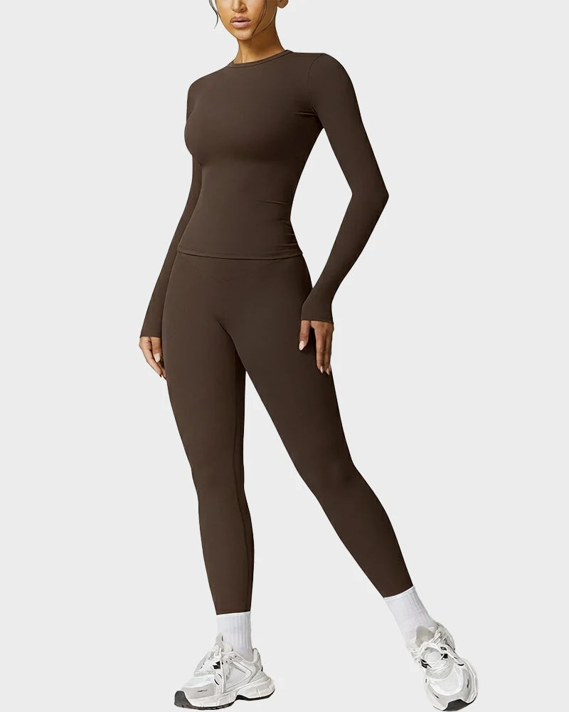 Women's Patchwork Two Piece Yoga Set High Stretch Activewear - Image 6