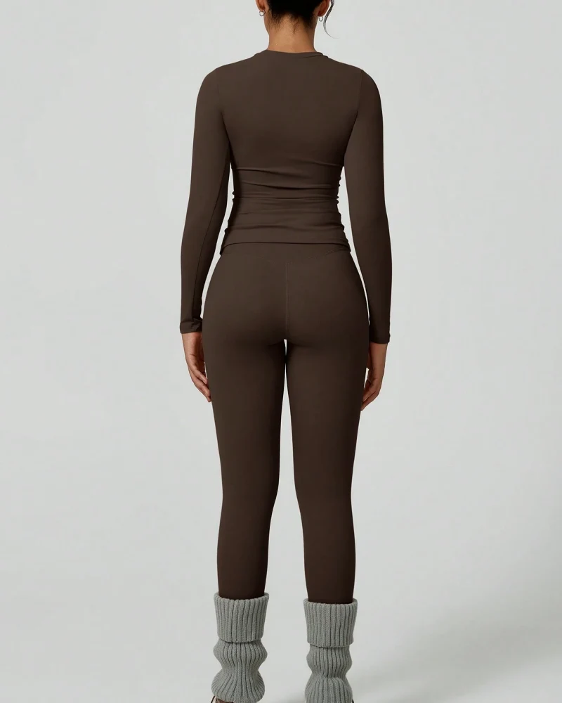 Women's Patchwork Two Piece Yoga Set High Stretch Activewear - Image 7