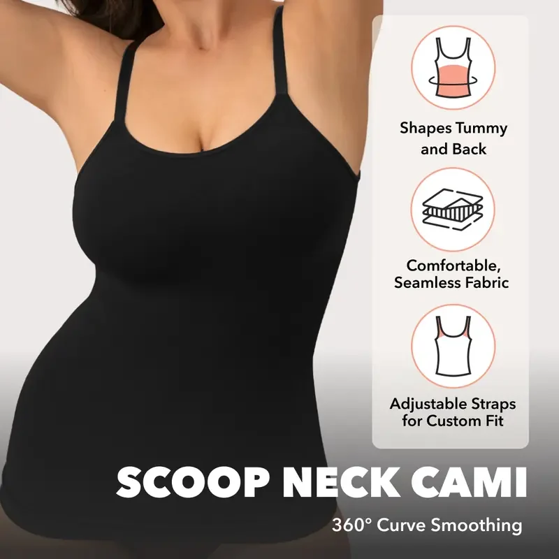 Women's Seamless Shaping Cami Scoop Neck Breathable Comfort - Image 3