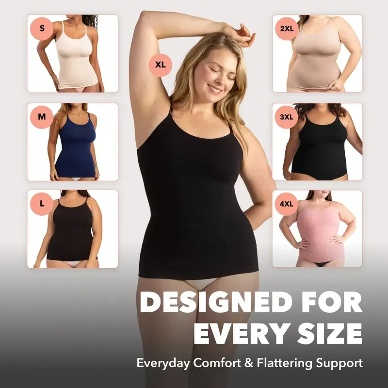 Women's Seamless Shaping Cami Scoop Neck Breathable Comfort - Image 5