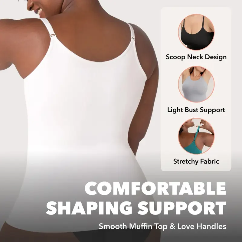 Women's Seamless Shaping Cami Scoop Neck Breathable Comfort - Image 6