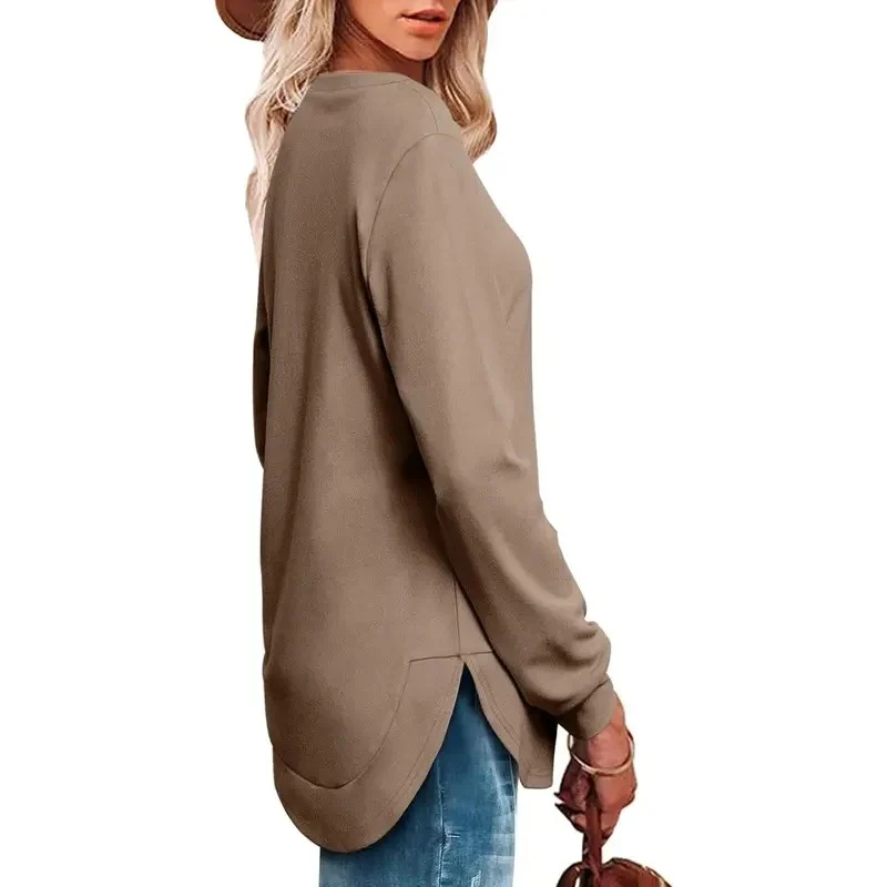 Women's Sweatshirt Crewneck Curved Hem - Image 2