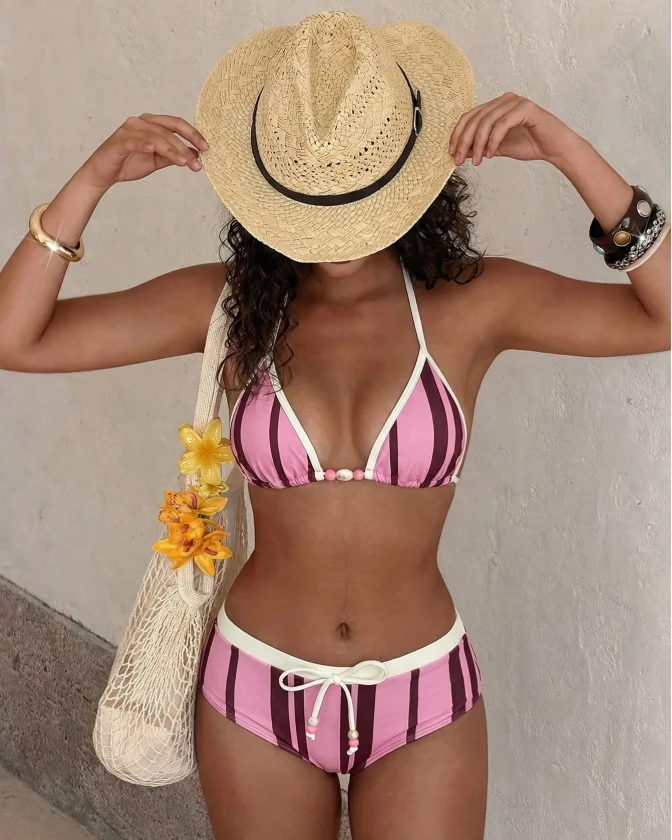 Retro Print Bikini Set – Flattering Two-Piece Swimwear - Image 7