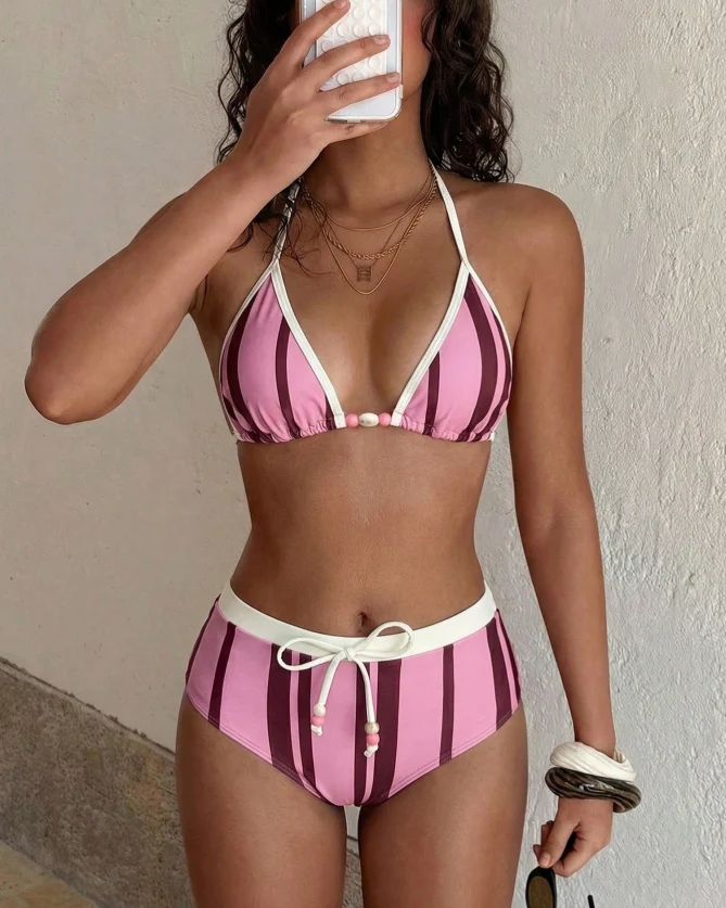Retro Print Bikini Set – Flattering Two-Piece Swimwear - Image 8