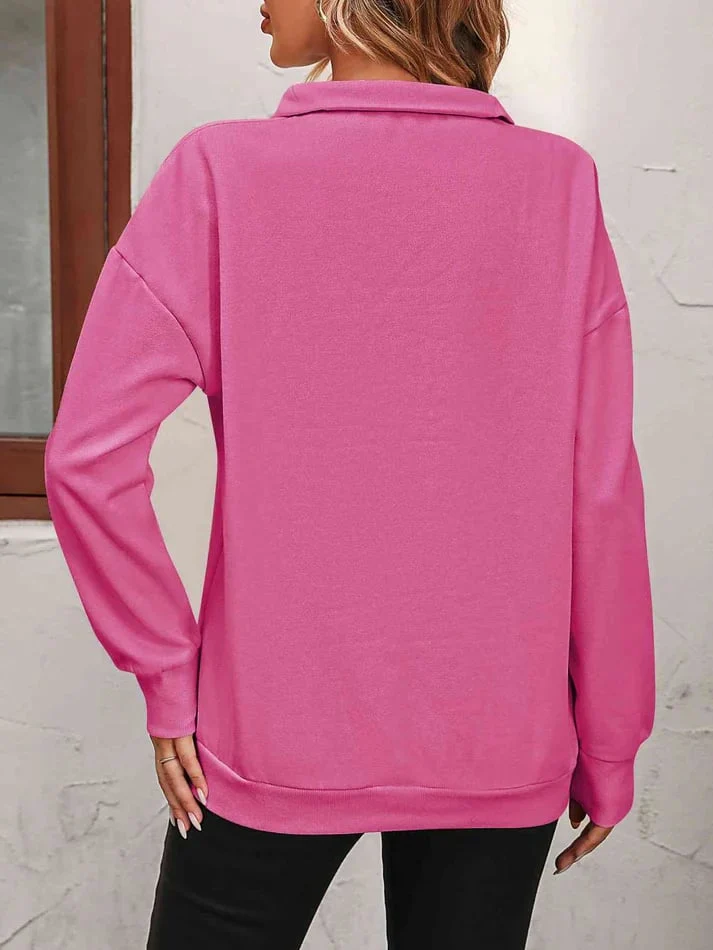 Womens Zip-Up Dropped Shoulder Sweatshirt - Image 4